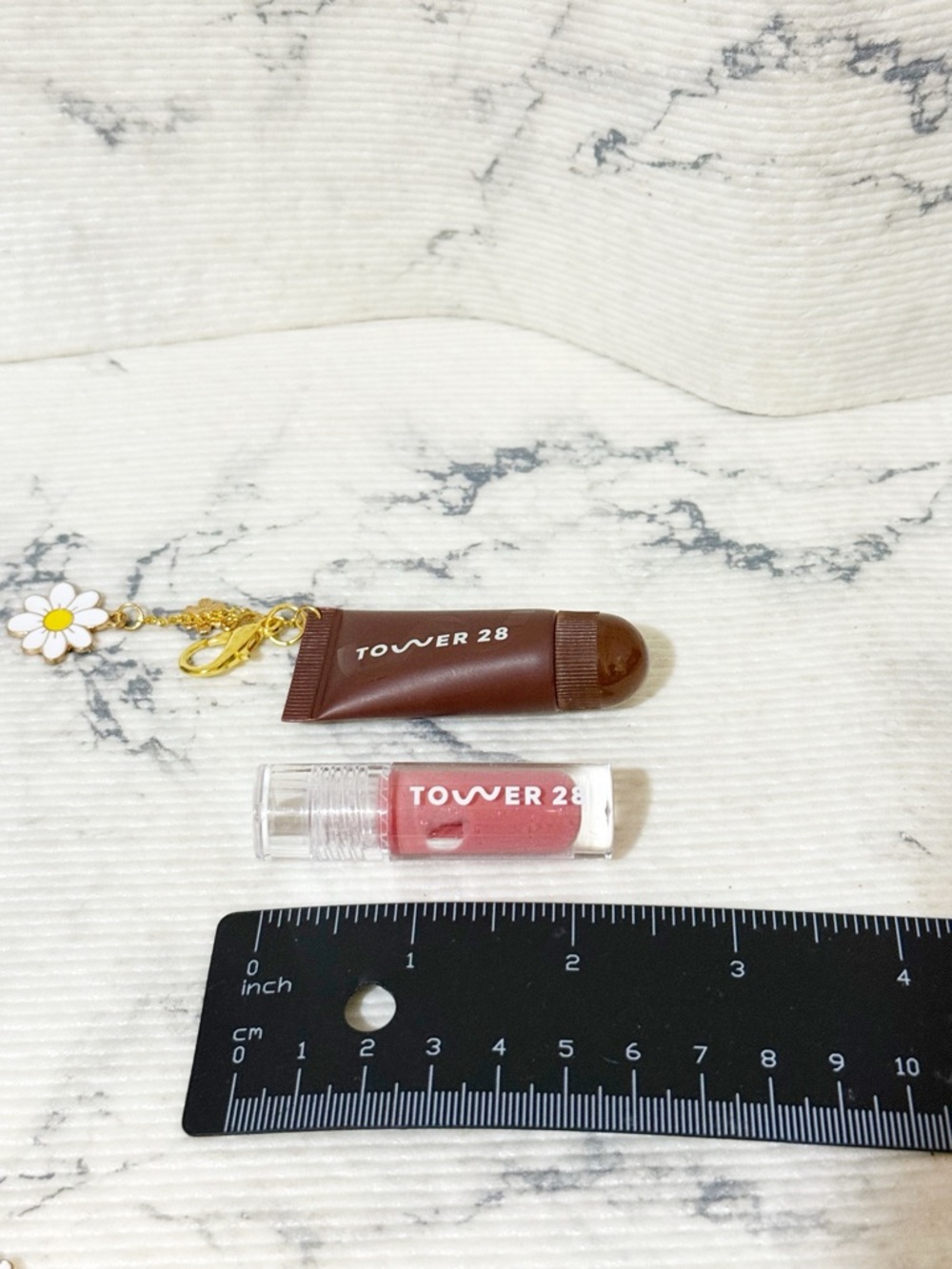Tower 28 Pink Lip Gloss & Lip Treatment in Sheer Mocha (Added Daisy Bag Charm) - Picture 14 of 14